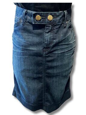 GAP Dark blue denim pencil skirt w/ whiskering 33" waist MEDIUM LARGE jean skirt